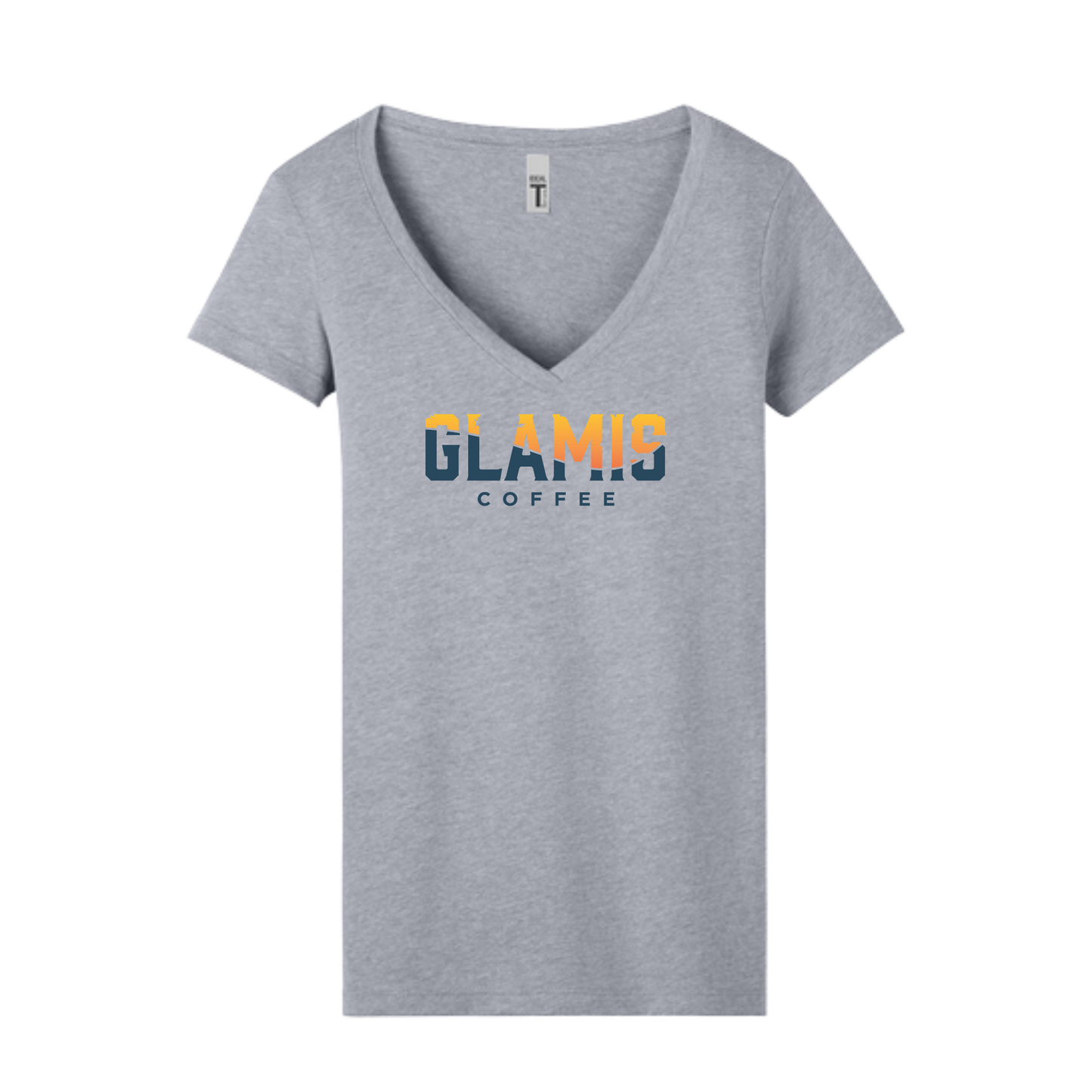 Women’s Grey Glamis Coffee V-Neck Tee