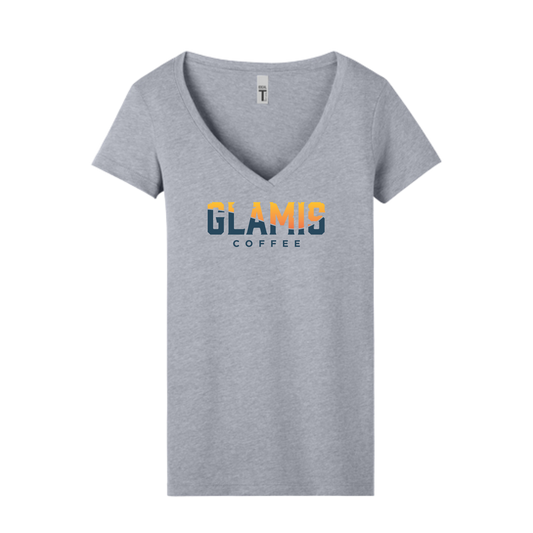 Women’s Grey Glamis Coffee V-Neck Tee